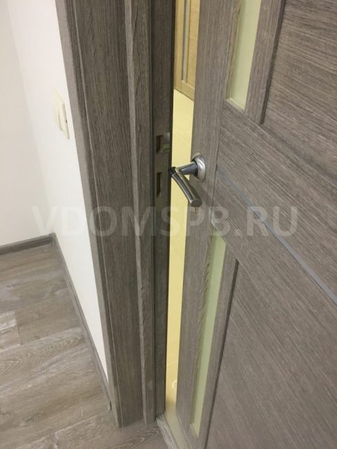 Porte avec éco-placage gris pour sol