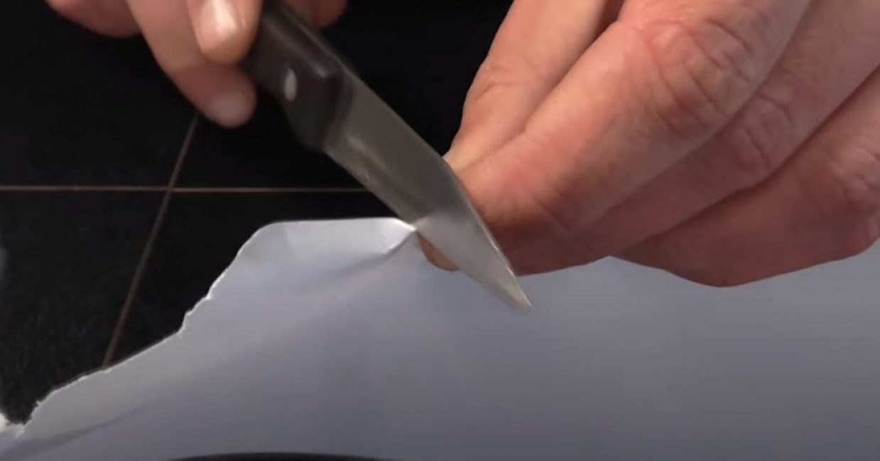 vérifier le tranchant du couteau